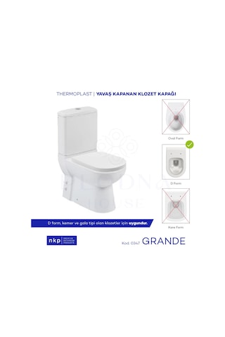 D-Form Grande Thermoplast Yavaş Kapanan Klozet Kapağı