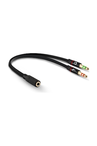 Keepro Kulaklık Mikrofon Ayırıcı Splitter Kablo 2 x 3.5 MM Stereo Kablo