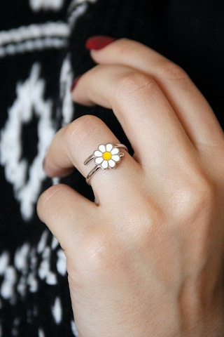 925 Ayar Gümüş Papatya Yüzük - 34010902 Gümüş