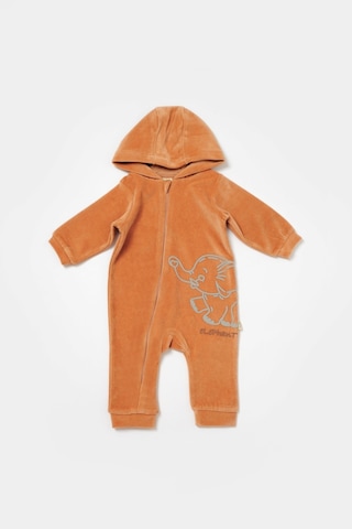 BabyCosy Bebek Kapüşonlu Fermuarlı Tulum, %80 Organik Pamuk & %20 Polyester, Bebek Ve Yenidoğan Serisi - Csyk6044 Kiremit