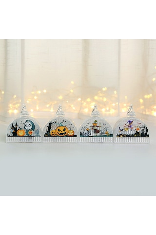 Moveevo Kostüm Partisi Işıklı Dekoratif El Feneri - Kürke, Cadı, Adam Kemik, Çaylak Figürü Seçenekli Halloween Aksesuarı Diğer