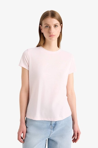 Defacto Regular Fit Bisiklet Yaka Basic Düz Kısa Kollu Tişört F4213axnspn38 Pembe