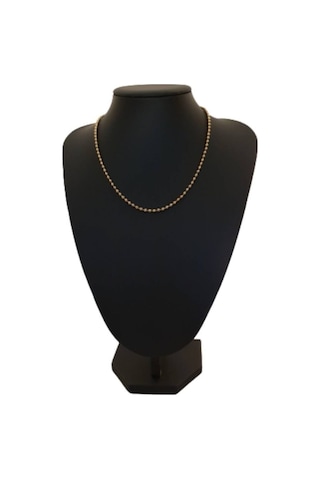 Top Zincir Kolye Gold Beyaz