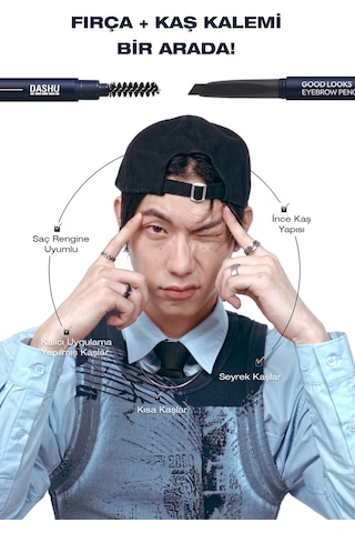 Dashu Mens Good Looks Eyebrow Gray Natural Gray