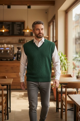 Kamalı Erkek Nefti Tüylenme Yapmayan Anti Pilling Kumaş Standart Fit Normal Kesim V Yaka Triko Süveter