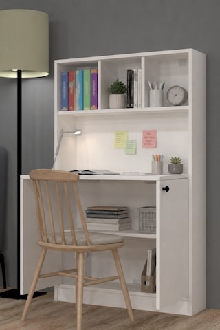 Uzay Katlanır Çalışma Masası Dar Alanlar İçin Pratik Ve Kompakt Masa Beyaz
