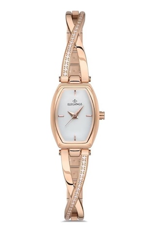 Elegangs El2455.3 Dikdörtgen Rose Gold Taşlı Kadın Kol Saati