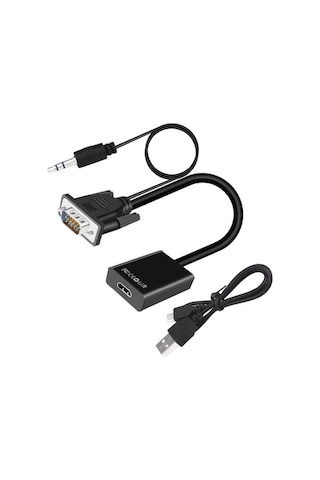 Maxgo VGA To HDMI Çevirici Dönüştürücü Ses Destekli Kablo