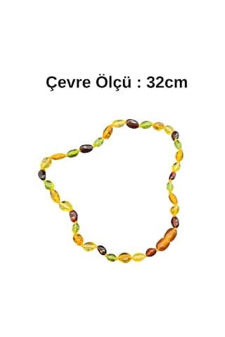 Oval Kesim Doğal Kehribar Taşlar İle Bebek Diş Kolyesi Doğal Ve Parlak Tasarım, Anlamlı Hediye Çok Renkli
