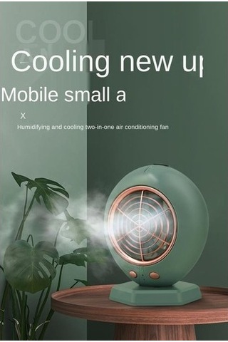 Usb Taşınabilir Uzaktan Kumanda Klima, Mini Masaüstü Soğutma Fanı Sprey Nemlendirme Soğutma Küçük Klima Hayranları Yh00e4 Yeşil