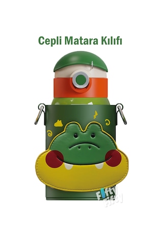 Cocosmile Özel Kutulu Kılıflı 470 ML Pipetli Çelik Termos -boyun Askılı- 4 Farklı Model Cskılıflı