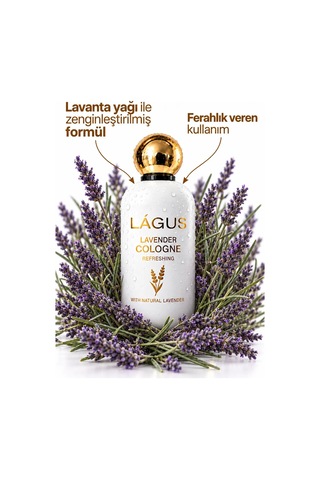 Lágus Sakinleştirici Ferahlatıcı Doğal Bakım Lavanta Kolonyası 100 ML