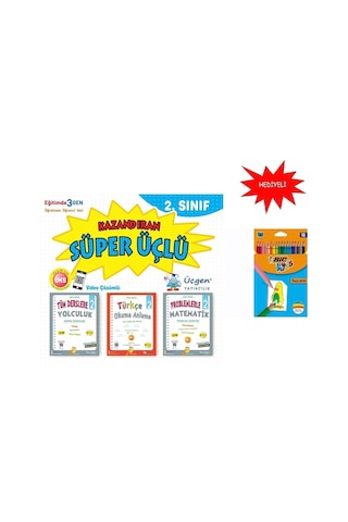 2. Sınıf Kazandıran Süper Üçlü Set + Bic 18 Li Kuru Boya Hediyeli