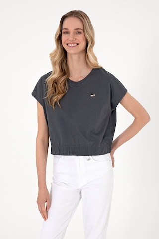 U.S. Polo Assn. Kadın Bisiklet Yaka Tişört 50305720-vr046 Gri