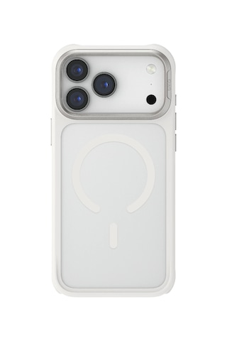 Apple Uyumlu iPhone 17 Pro Kılıf Veren Serisi Buzlu Transparan Hassas Kesim Ve Şık Tonlama Koruyucu Magsafe Kapak Beyaz