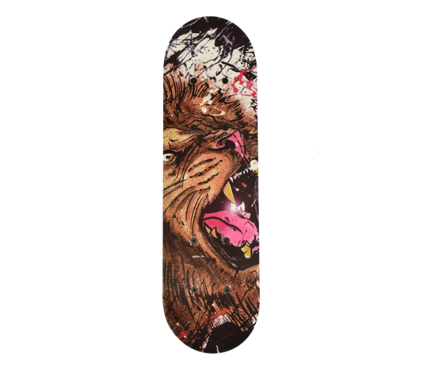 60 Cm Mini Kaykay Aslan Desenli Ahşap Skateboard Çok Renkli
