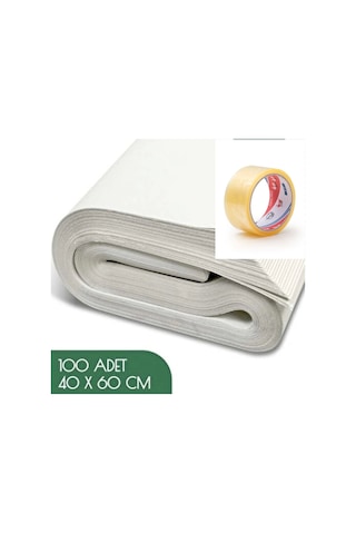 40x60 Tabak - Bardak Eşya Sarma Taşıma Taşınma Paketleme Kağıdı 100 Adet - Koli Bandı Hediye