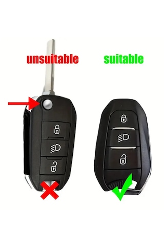 Peugeot - Cıtroen - Opel Anahtarsız Malzeme Özel Renk Anahtar Kılıfı Özel Renk Ss