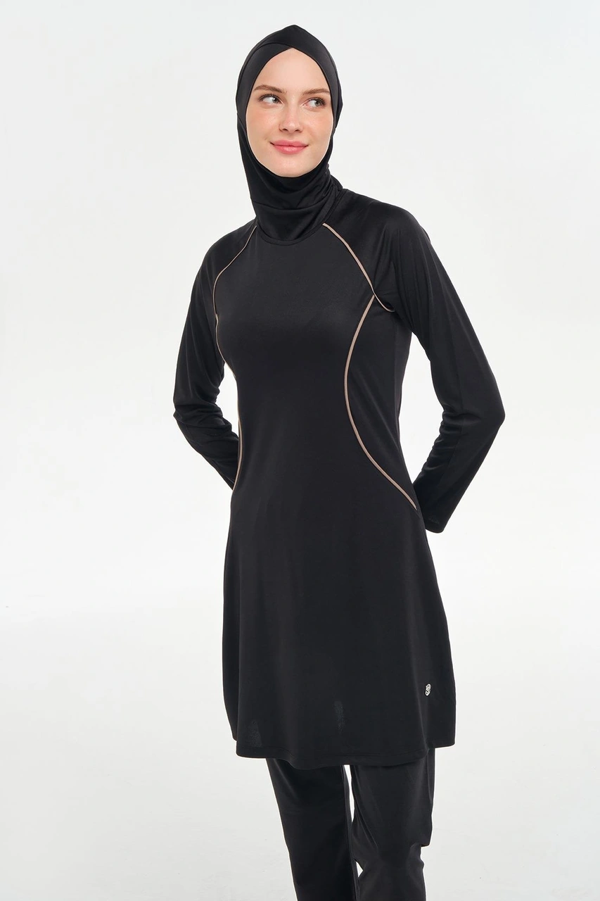 Rozamay Uzun Kollu Tesettür Mayo 3130 Siyah