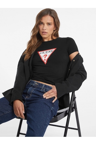 Guess Kadın Siyah Slim Fit T-shirt W4yı04j1314-jblk Siyah