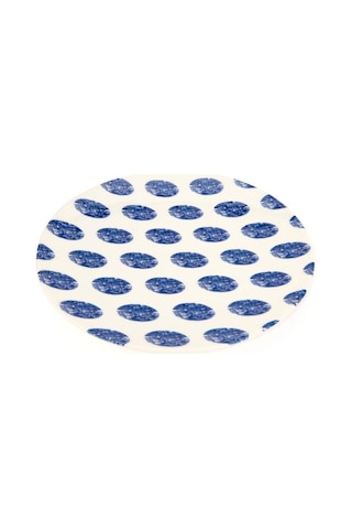 Tulu Porselen Madre Servis Tabağı - Mavi - 25 Cm Mavi