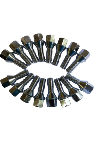 Bijon Takımı Krom Kaplı M12x1.75 - Aa 17mm Diş/boy 28/55mm, 16 Ad