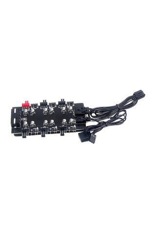 Ebitda Anakart Ide Fan Adaptörü 5v 3-pin Rgb Dönüştürücü, 6 Kanal, 12v 4-pin Hub, Pwm Destek, Rgb Fanlar İçin