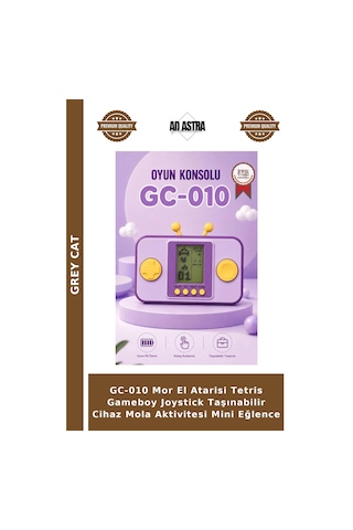 Gc-010 Mor El Atarisi Tetris Gameboy Joystick Taşınabilir Cihaz Mola Aktivitesi Mini Eğlence