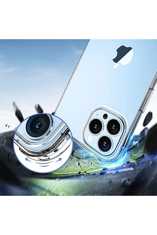 Apple iPhone Uyumlu 13 Pro 6.1inç Anti-drop Shockproof Darbe Emici Silikon Kılıf- 5775 Şeffaf
