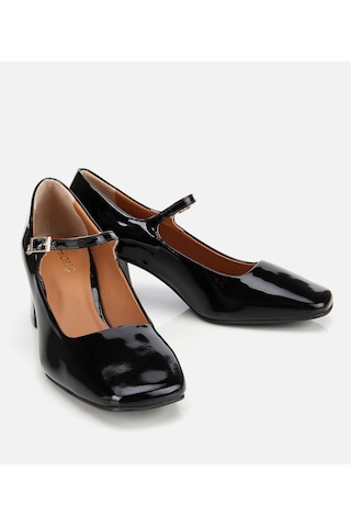 Hotiç Kadın Rugan Deri Siyah Mary Jane Kalın Topuklu Ayakkabı 01ayh312600a100 Siyah
