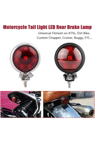 Kangfufeng Bobber Chopper Cafe Krom İçin Led Arka Stop Lambası Fren Durdurma Moto
