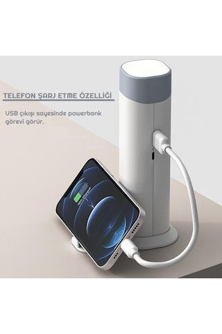 Unichrome Çok Fonksiyonlu Powerbank Masa Lambası Telefon Standı Fener