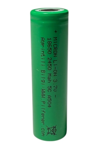 18650 3.7v Volt 2450 Mah 5c Lityum Şarj Edilebilir 10 Adet Pil Batarya