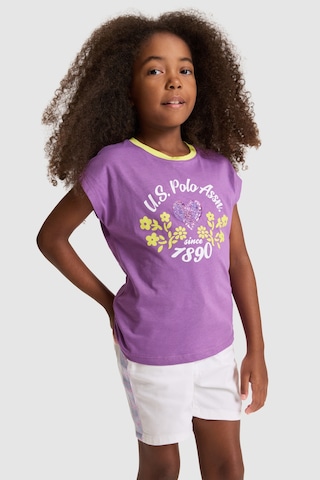 U.s. Polo Assn. Kız Çocuk Menekşe Tişört 50325653-vr037 Menekse