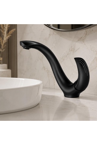 Elıte Kısa Lavabo Bataryası Mat Sıyah Siyah