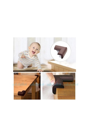 Evokids Kauçuk Köşe Koruyucu 4'Lü (Kahve) Çok Renkli