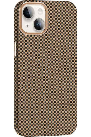 Rba Aksesuar Apple Uyumlu iPhone 13 Kılıf M-safe Şarj Özellikli Karbon Fiber Görünümlü Rba Gros Kapak - Gri-siyah Çok Renkli