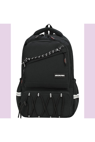 Ortopedik Ultra Lüx Büyük Boy 45 32 25 Cm Su Geçirmez Laptop Bölmeli Sırt Çantası Siyah