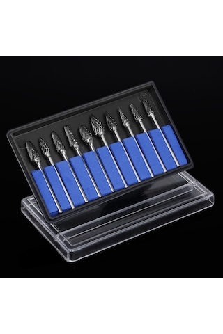 Samdoo Diş Taşlama Ve Parlatma İçin 10'lu Tungsten Çelik Uç Takımı - 2.35mm Uç Çapı, Profesyonel Diş Makinaları İçin