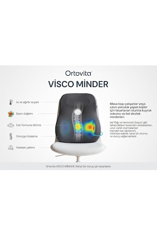 Yeni Nesil Visco Ortopedik Ergonomik Kaymaz Taban Terlemez Bel Desteği Sırt Minderi Bel Yastık Rahat Duruş Ortopedik