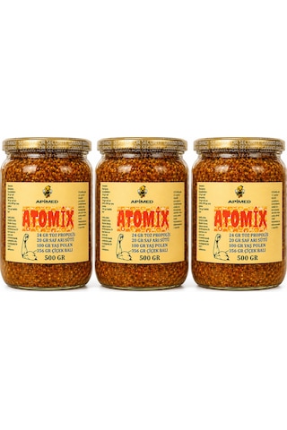 Yeni Atomix Honey Mix 3 500g Royal Jelly + Propolis + Fresh Bee Pollen + Natural Honey