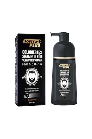 Softto Plus Black Haır Shampoo Siyahlaştırıcı Şampuan 350ml Beyaz