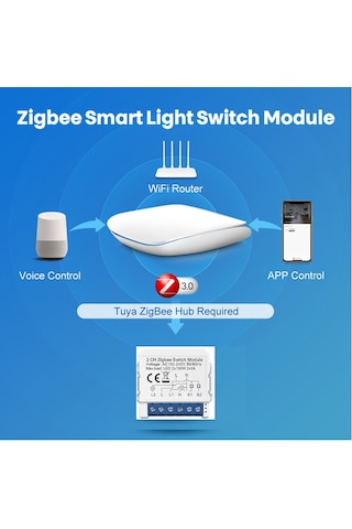 Avatto Tuya 2ch Zigbee Anahtar 2 Kanal Zigbee Röle 1 ADET