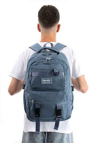 Ventis Qualty Okul Çantası Su Geçirmez Klinkır Kumaş Unisex Sırt Çantası Model 7c Mavi