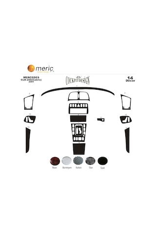 Meriç® Mercedes Clk Cabrio Ön Torpido Kaplama 14 Parça 1999-2003 (537461975) Meriç® Mercedes Clk Cabrio Ön Torpido Kaplama 14 Parça 1999-2003 (537461975)
