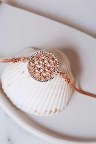 Yaşam Çiçeği Kadın 925 Ayar Gümüş Bileklik-1773