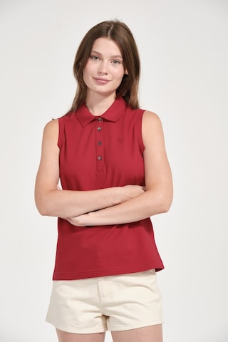 Kadın Regular Fit Kolsuz Polo Kirmizi