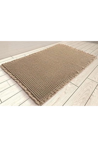 Ximistore9 Kahverengi 45x75 Cm Vafli Banyo Paspası - Süper Emici, Kayma Engeli, Kauçuk Tabanlı, Makine Yıkama Uygun, Yumuşak Dokulu Kahverengi