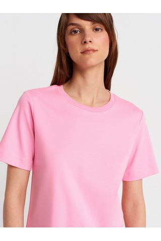 Dilvin 31763 Bisiklet Yaka T-shirt-pembe Pembe