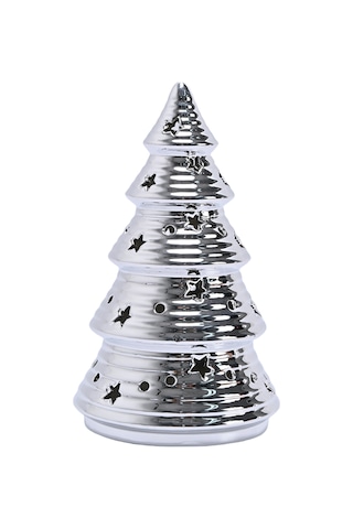 Karaca Home New Year Yılbaşı Christmas Tree Dekoratif Obje Silver 11,5 X 11,5 X 19,2 Cm
